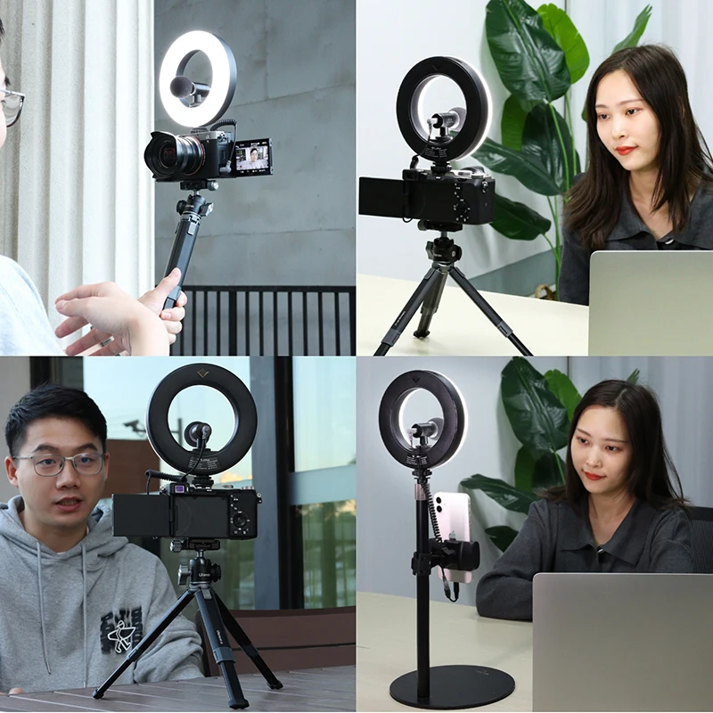 

VIJIM VL64 2000mAh LED Ring Light 3200K-5600K Adjustable Selfie Lighting with Cold Shoe for Mic Vlog Live Youtube Video Lights