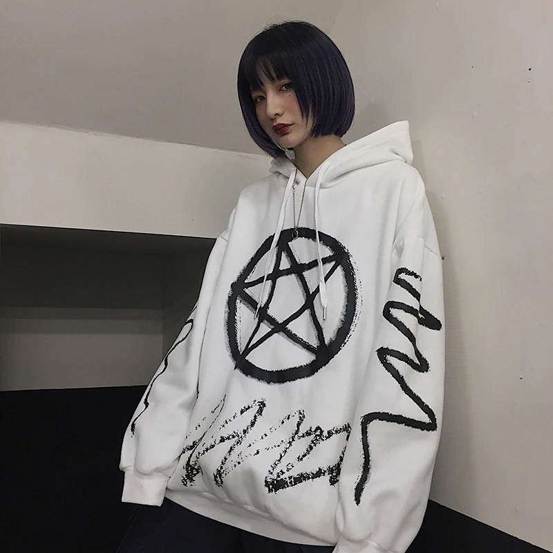 

Hipster Fashion Brand Streetwear Print Pullovers Hooded Oversize Sweatshirts Bf Unisex Fashion Brand Hoodies Women Loose New