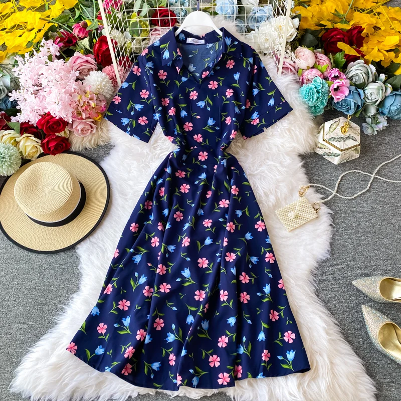 Женское шифоновое платье с цветочным принтом модное летнее элегантное пляжное