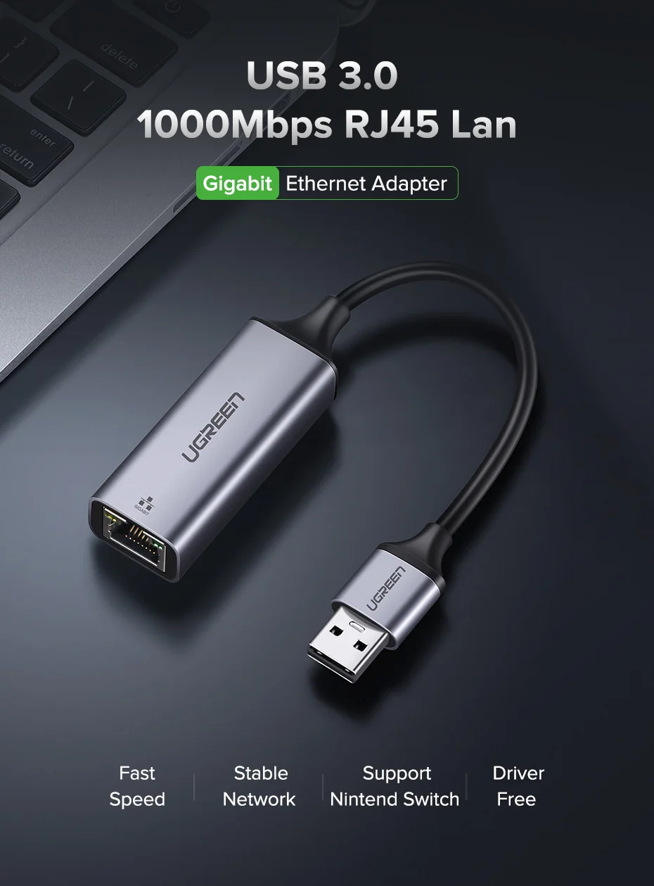Ugreen USB Ethernet адаптер USB 3.0 2.0 сетевой карты RJ45 LAN для Оконные рамы 10 Сяо Mi коробка 3 nintend коммутатор ethernet usb