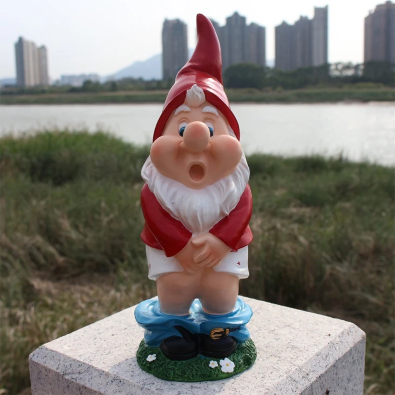

39XB Funny Garden Gnome Statue Dwarf Ornament Outdoor Garden Cute Cartoon Sculpture