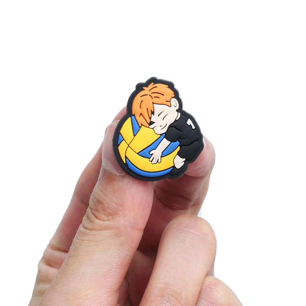 1pcs Japanese Manga Shoe Charms Hot Anime Volleyball children PVC Shoe Accessories Decoration Fit Croc Jibz Party Kids Gifts