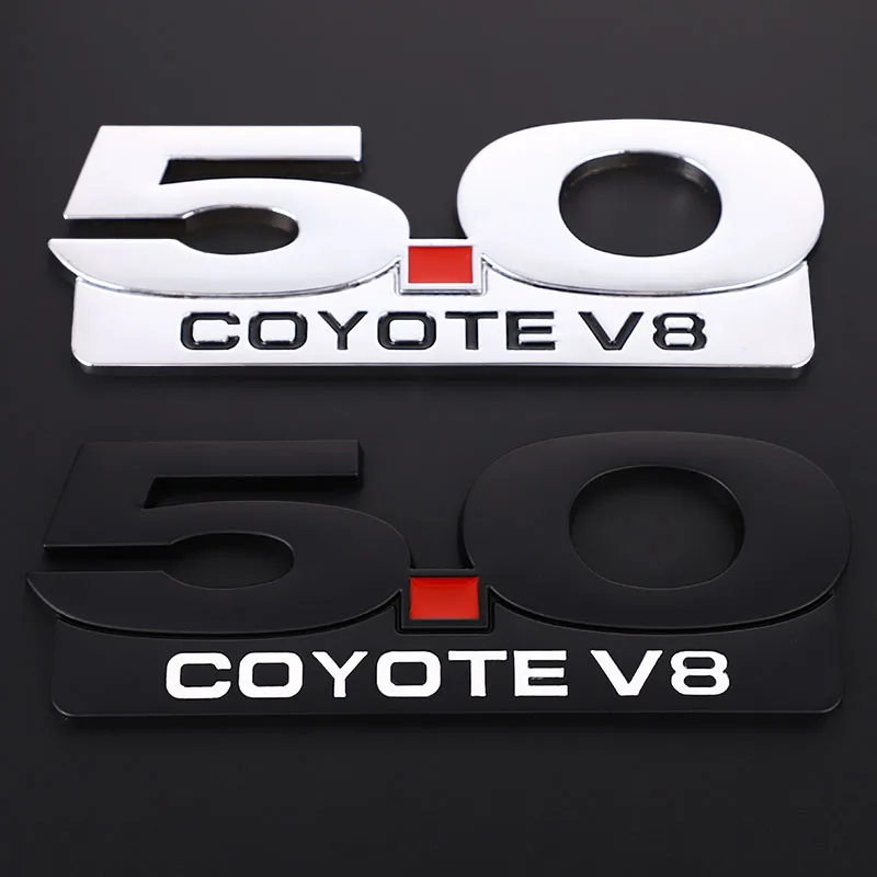 

Car Sticker 5.0 Trim Front Hood Grille Emblem Badge Rear Trunk 3D Car Decals for 5.0 Coyote V8 TWIN Turbo Emblem Ford Mustang