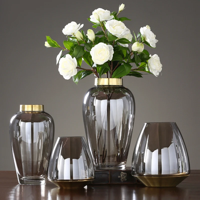 Modern Simple Glass Vase Scandinavian Decoration Home restaurant Tabletop flower vases Flowerpot Glass Terrarium Home Decoration