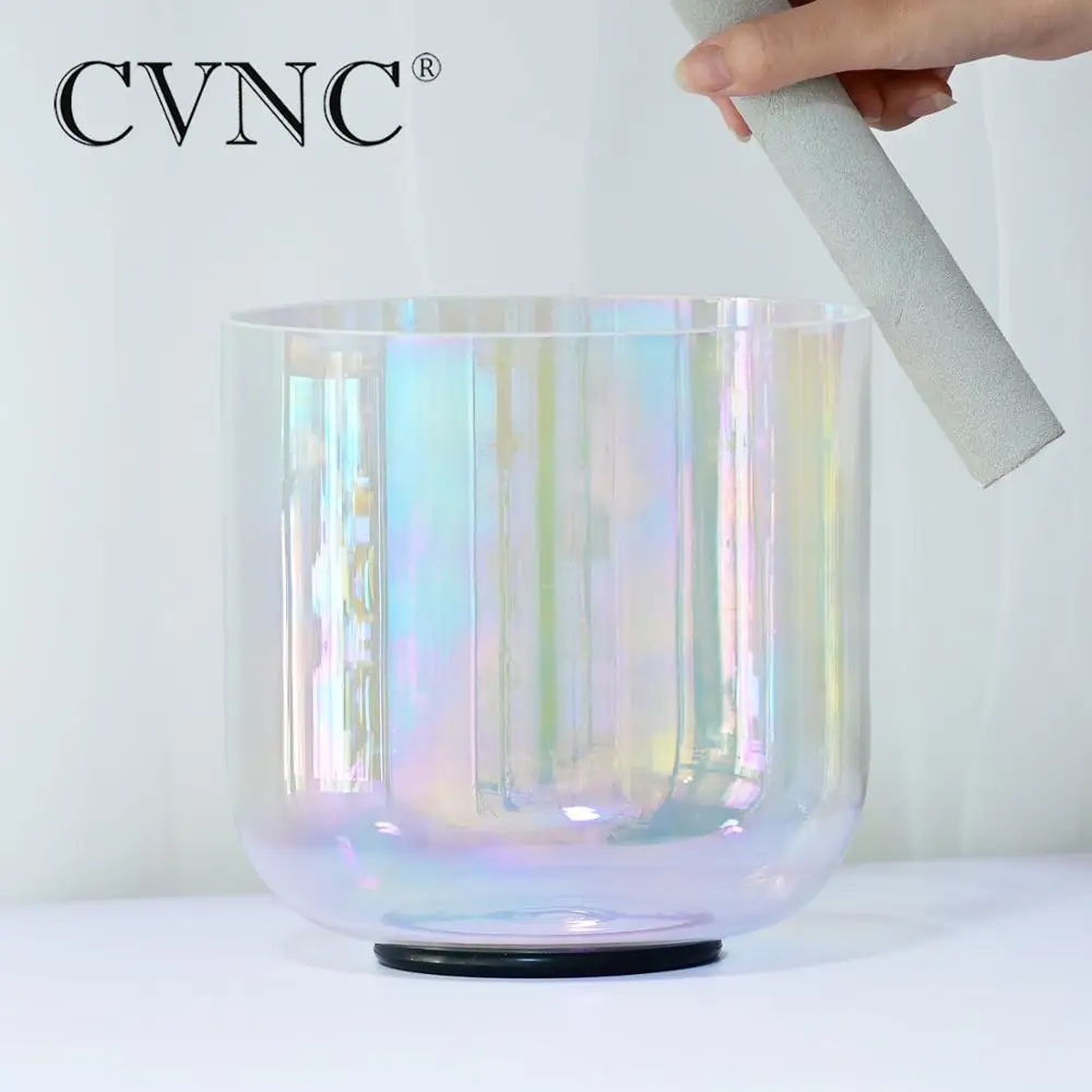 CVNC 7 pollici luce cosmica Chakra cristallo di quarzo trasparente ciotola da canto 432Hz 4 ottava per ansia tensione tensione Stress guarigione del suono