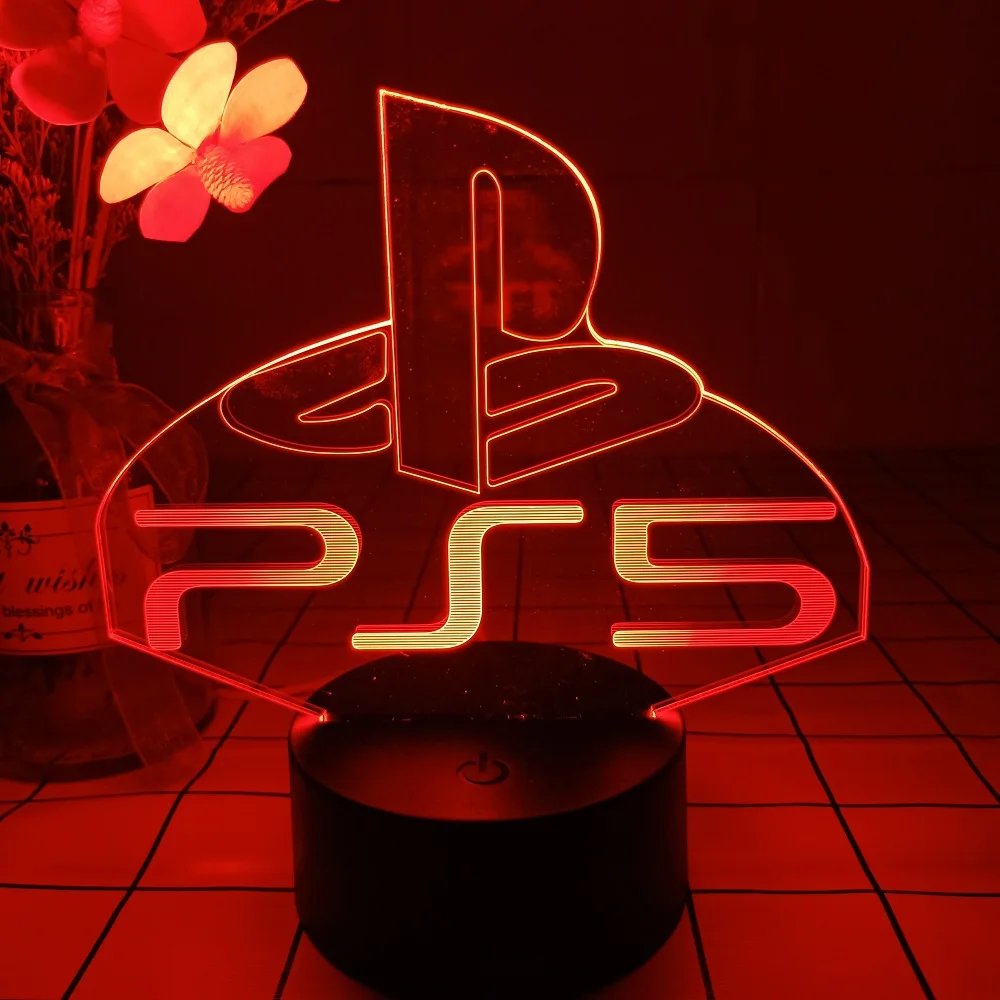 Игровой значок 3D Иллюзия ночника 7/16 Цвет Change настольная лампа Настройка