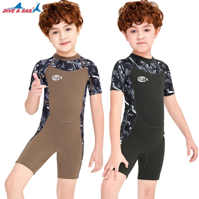 

One Piece Wetsuit Short Sleeves Thicken 2.5mm Neoprene Diving Suit Jumpsuit Warm Swimming Suit Swimsuit Cold-proof Swimwear