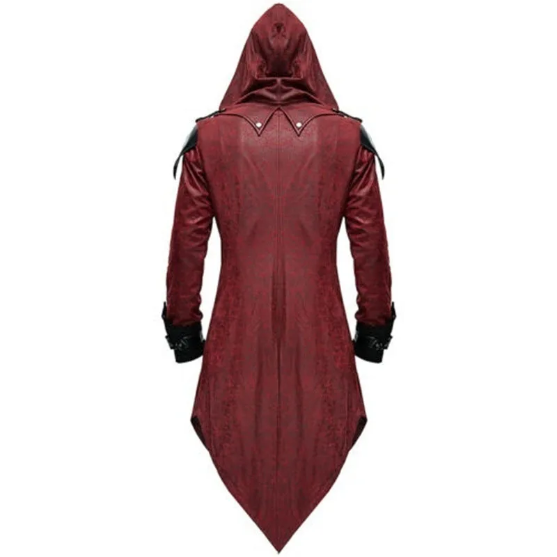 Мужской стиль стимпанк готический смокинг тренчкот с отложным воротником