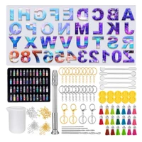 reversed letter mold sturdy alphabet number silicone mould clay epoxy resin casting tool keychain pendant jewelry diy craft mold