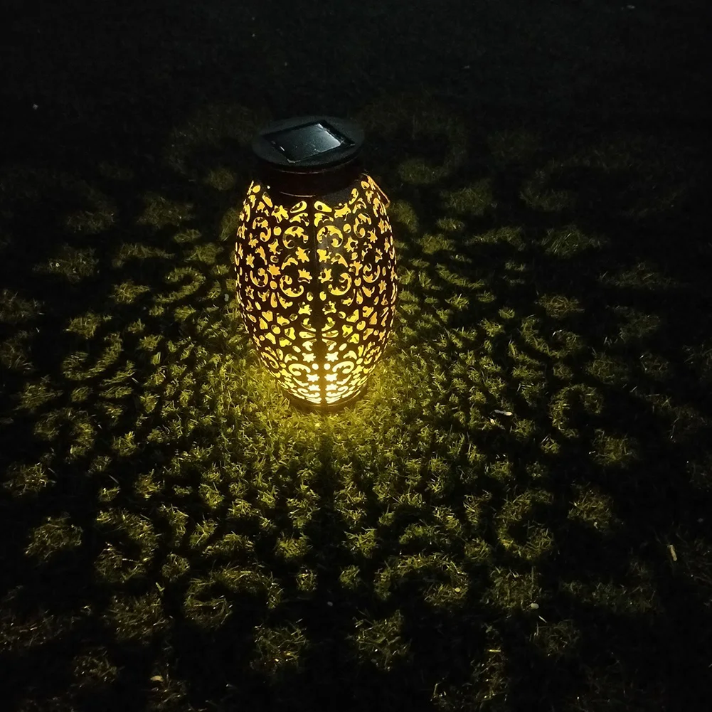 Солнечного света ручка наружные садовые фонари Декор Ретро полые Фонари