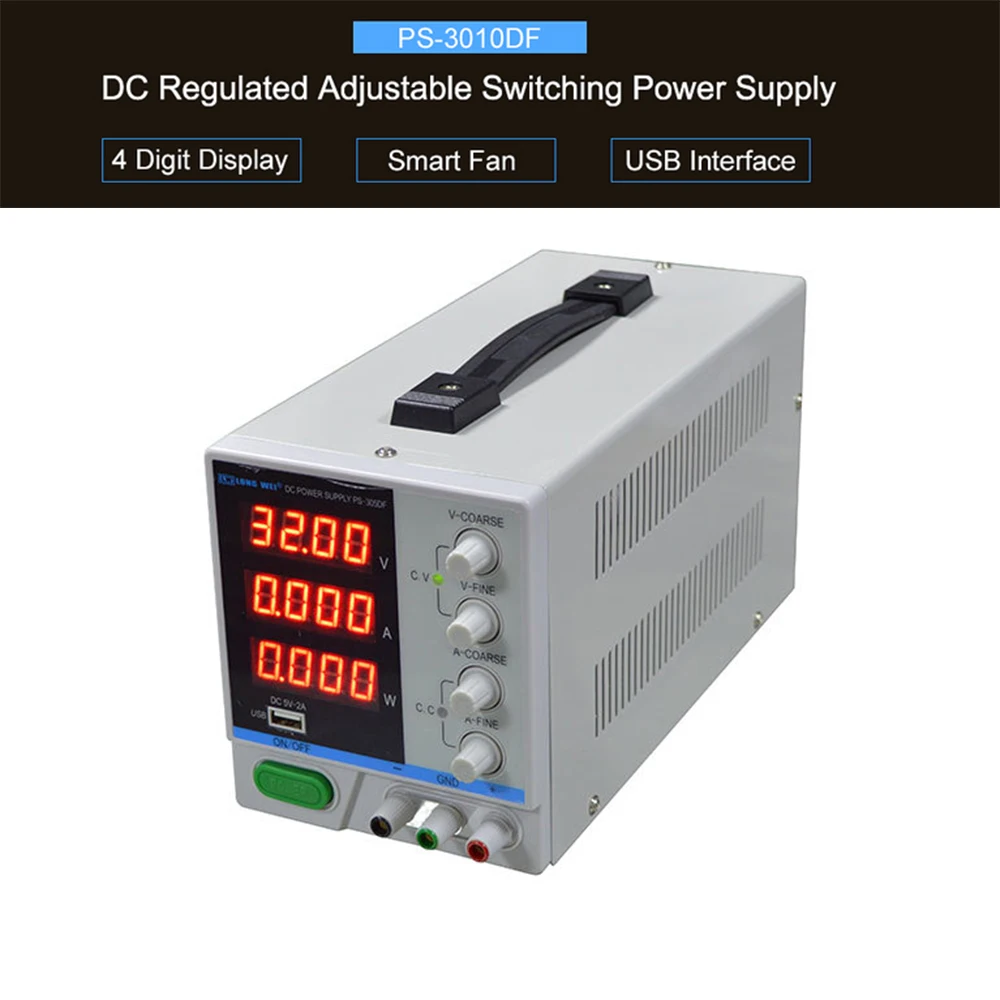 PS-3010DF 110V/220V DC источник питания 30V 10A Precision Variable LED Digital Lab Регулируемый W/ USB |