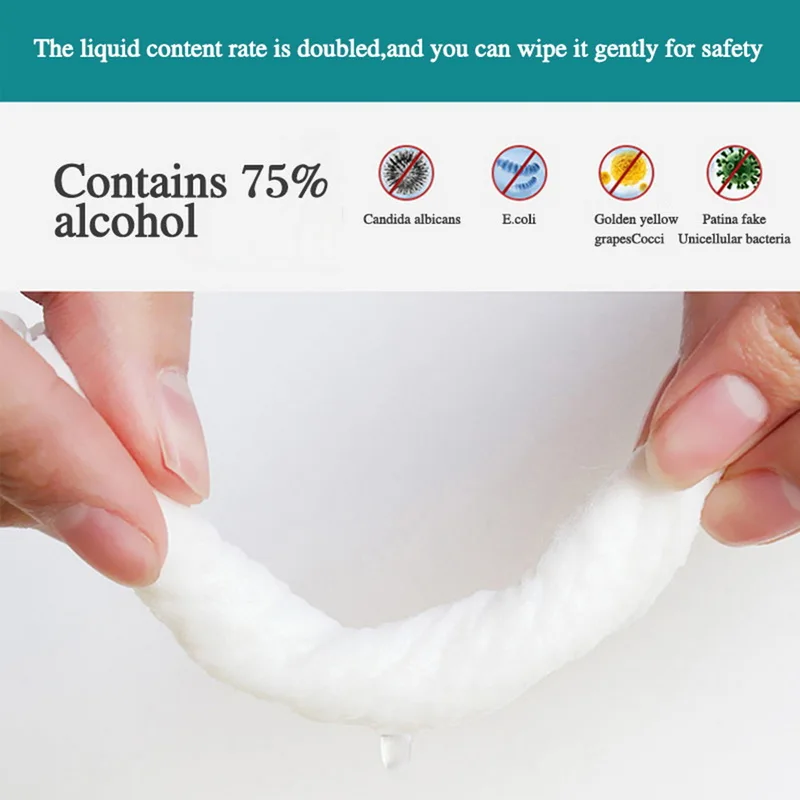 10 pacotes de 75% Toalhetes com Álcool Saúde Portáteis para Limpeza Tecidos Molhados Lençóis Descartáveis Esterilizado|Бытовые