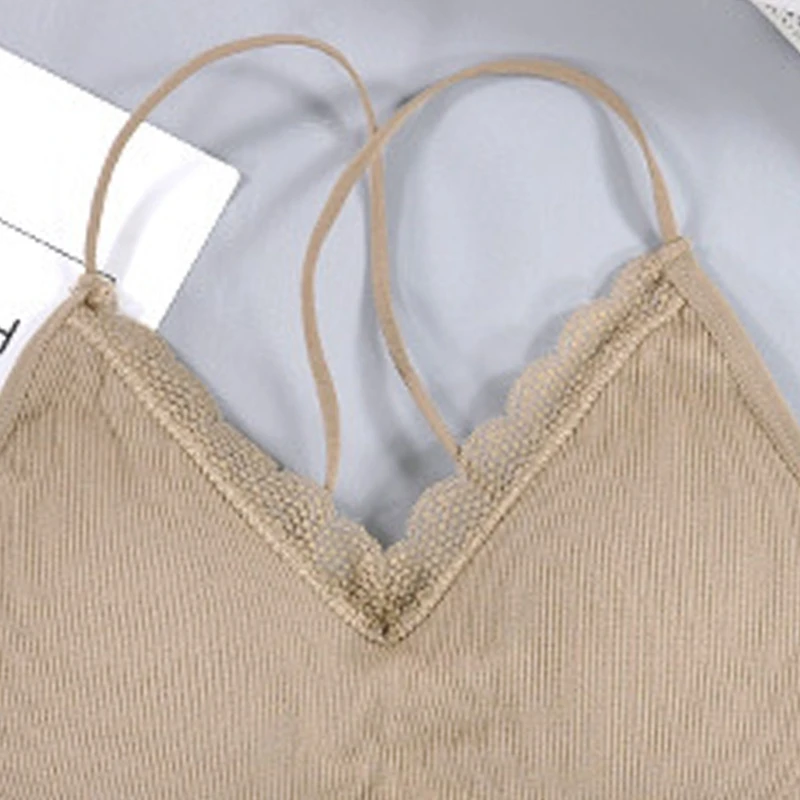 

Women's No Steel Ring Sexy Lace Edge Beauty Back Yoga Sports Bra One Size