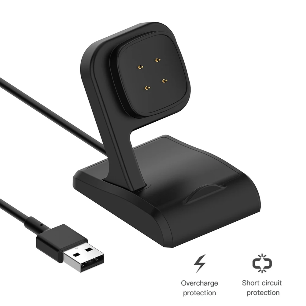 Sense Charging Cable Dock Station Smart Bracelet Replacement Charging Cable Portable USB Charger for Fitbit Versa 3/Fitbit