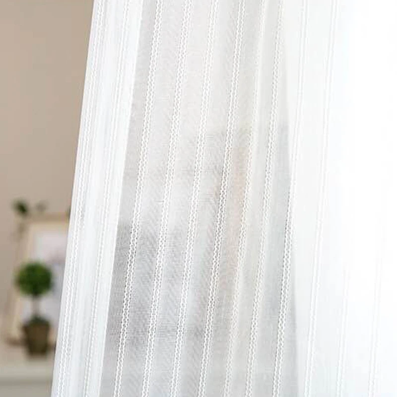 Белая жаккардовая Вертикальная Тюлевая занавеска американские современные