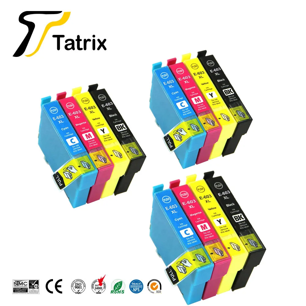 Tatrix 3 комплекта 603XL T603 T603XL Стандартный чернильный картридж для принтера EPSON