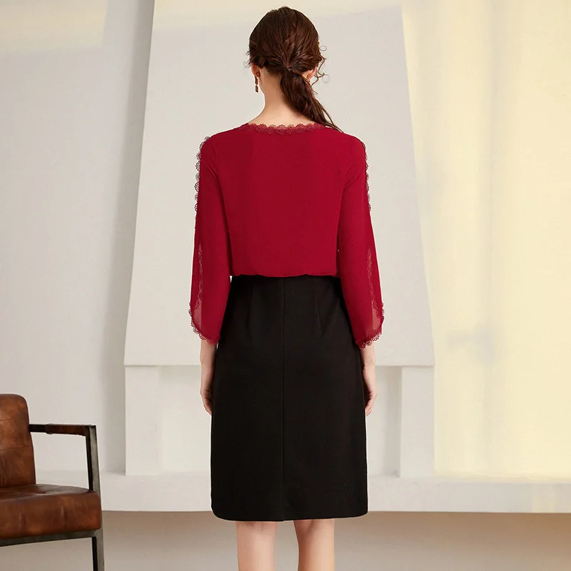 Vestido de verano de talla grande de retazos, elegante, para oficina, fiesta, trabajo, talla grande 5XL, 2021