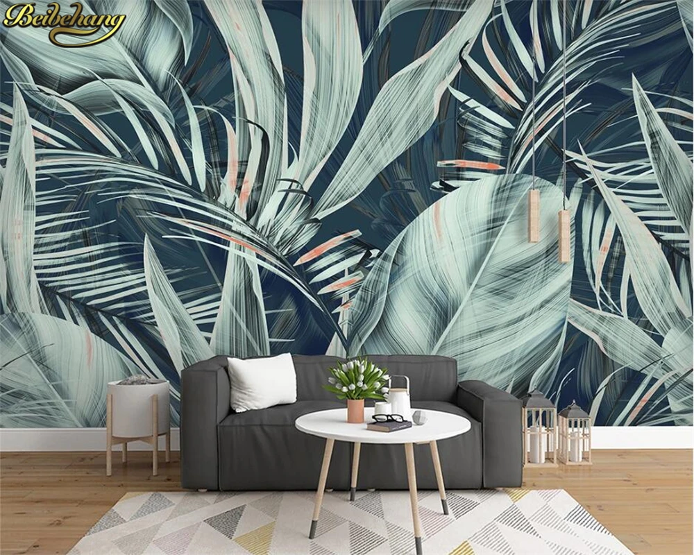 

beibehang Custom 3d wallpaper mural medieval hand painted tropical rain forest flowers and birds background wall painting