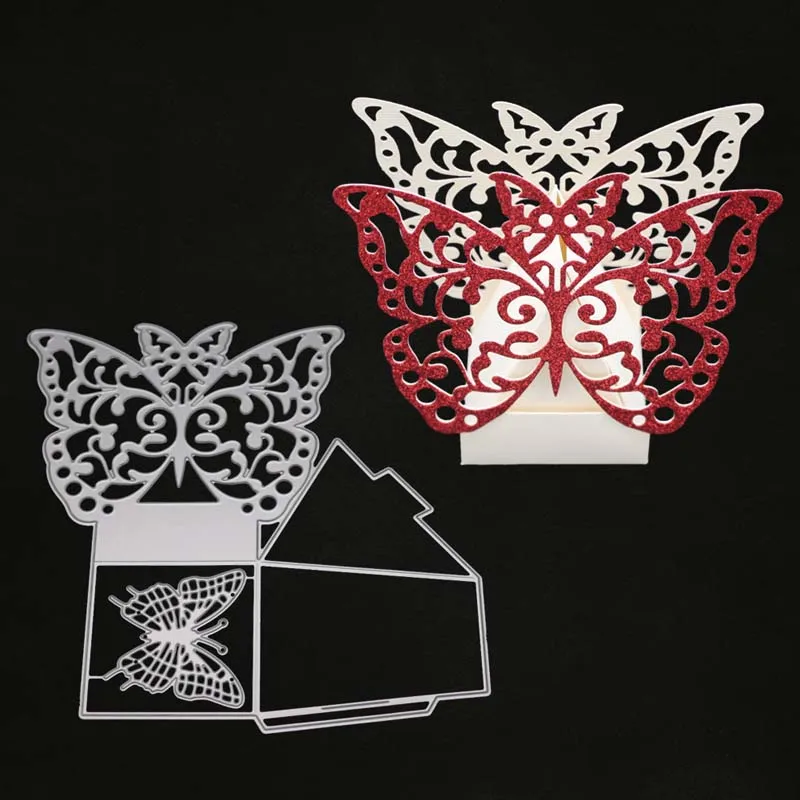YINISE металлические режущие штампы для трафареты скрапбукинга бабочка коробка
