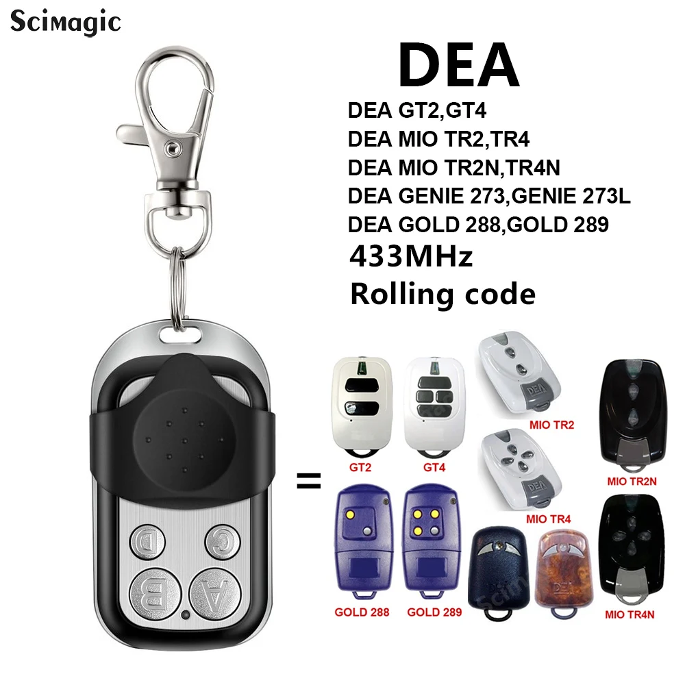 

DEA GT2 GT4 MIO TR2 TR4 TR2N TR4N GOLD288 GOLD289 Gate Remote Control 433MHz Rolling Code Garage Command