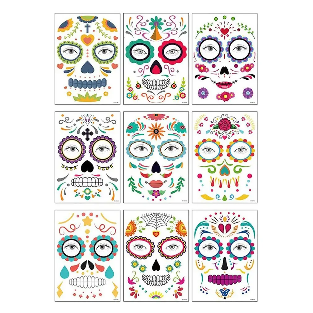 

Наклейки для макияжа на Хэллоуин, забавные водостойкие временные наклейки для макияжа на вечеринку