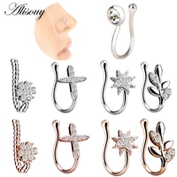 alisouy 1 pcs fake nose ring clip on nose ring faux nose ring fake piercings tragus earrings simple nose ring jewelry