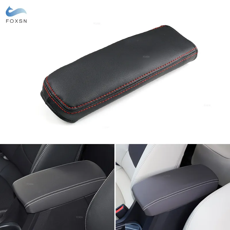 

Черно-красная линия автомобильного стайлинга из микрофибры кожаный интерьер центральный контроллер подлокотник Крышка отделка для Toyota Corolla 2021