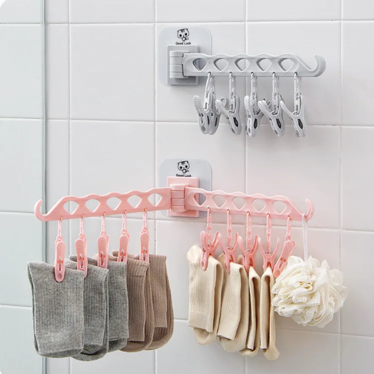 

New Bathroom Hook Multifunctional Magic Hanger Student Dormitory Storagehook Household Kitchen Folding Hook Clothes Hanger