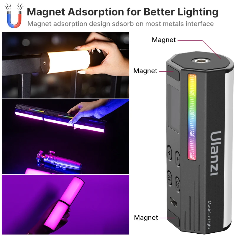 Миниатюрная ручная светодиодная RGB-лампа Ulanzi 2500-9000K освещение для фотосъемки