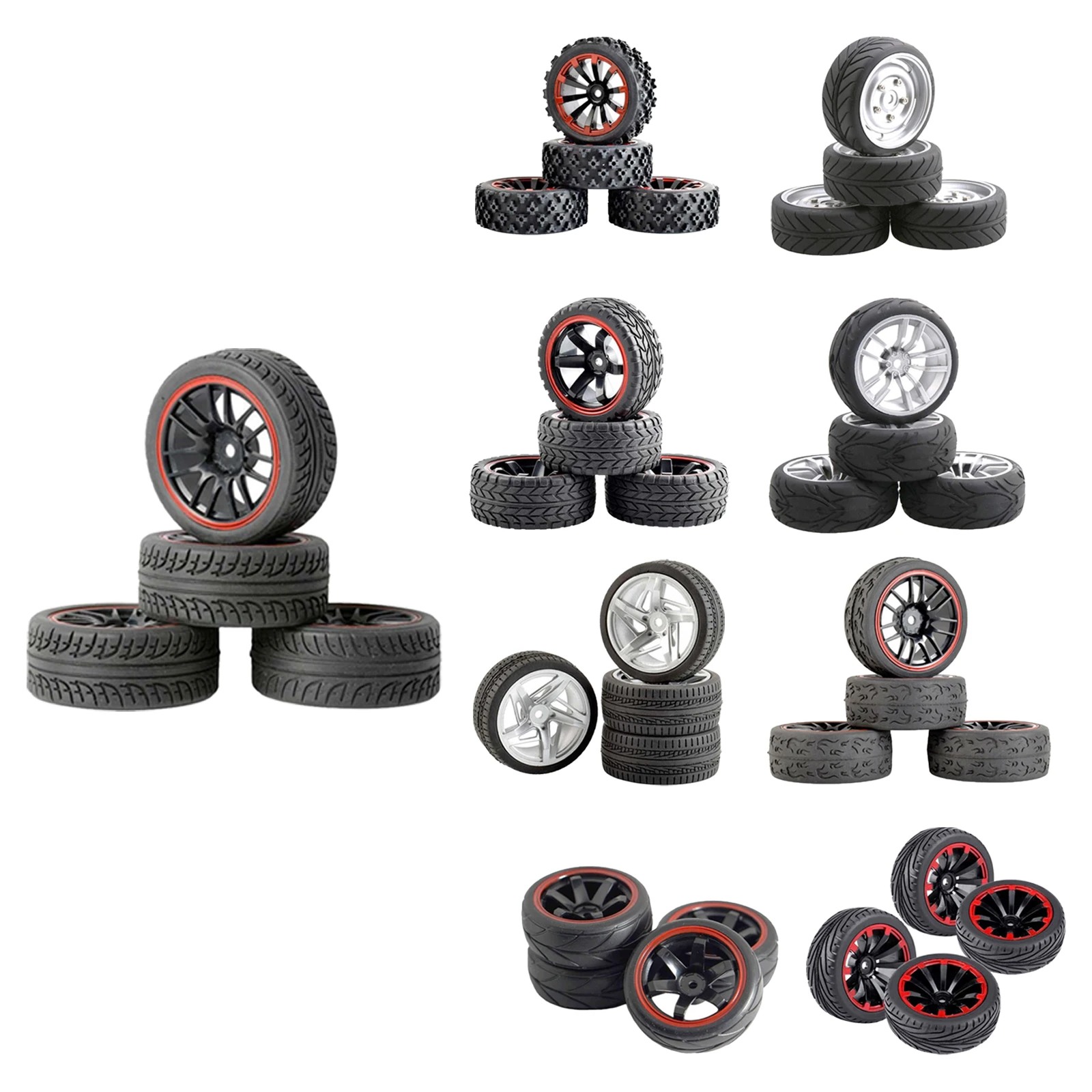 4pcs 75mm RC Tires &amp Wheels Rims 12mm Hex Hub for WLtoys 144001 124019 On/Off Road Crawler Monster Trucks Upgrade Parts | Игрушки и