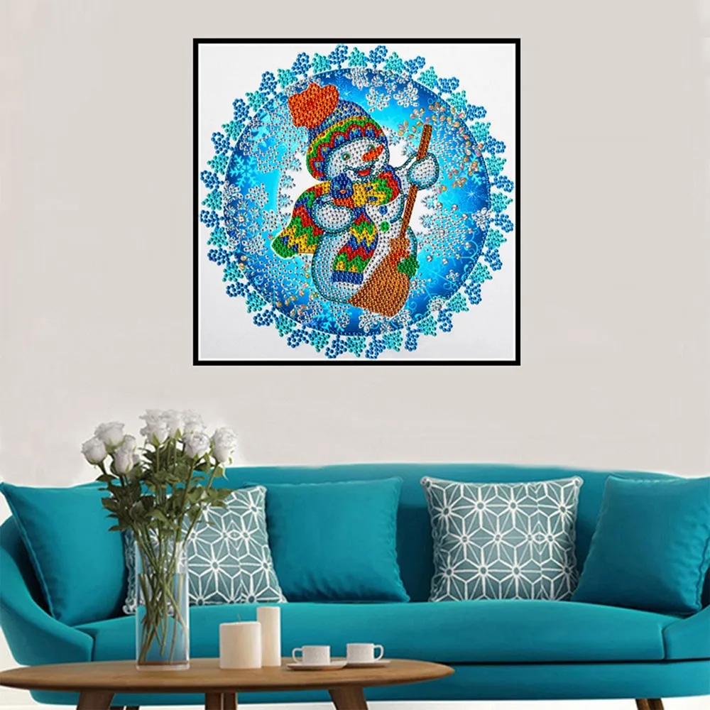 

5D DIY Diamond Painting Cartoon Snowman Rhinestone Kit Embroidery Christmas Gift Cross Stitch Art Hang Crystal Home Room Decor
