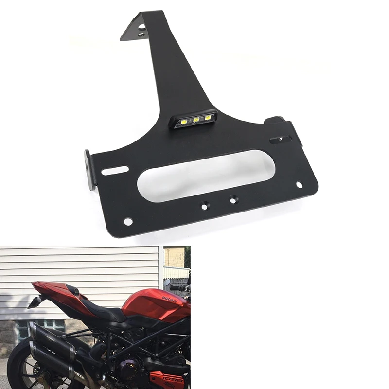 Комплект держателей для номерного знака Ducati 848 1098 1198 алюминиевый черный|Номерной