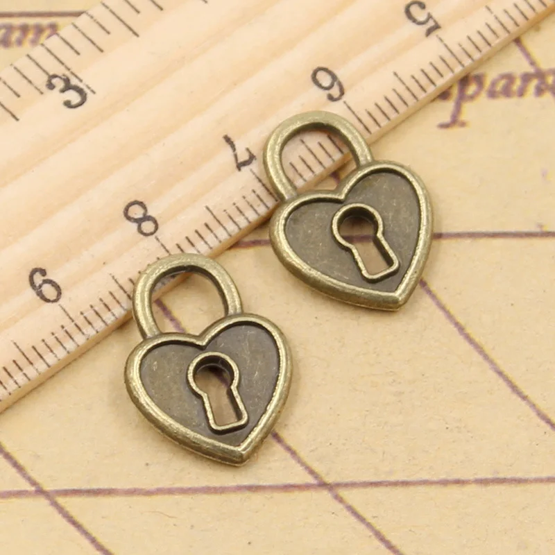20 штук подвески сердце замок 19x14mm Тибетский серебристый цвет Кулоны из
