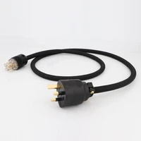 hifi ofc pure copper gold plated uk iec ac female male power plug power cable cord wire