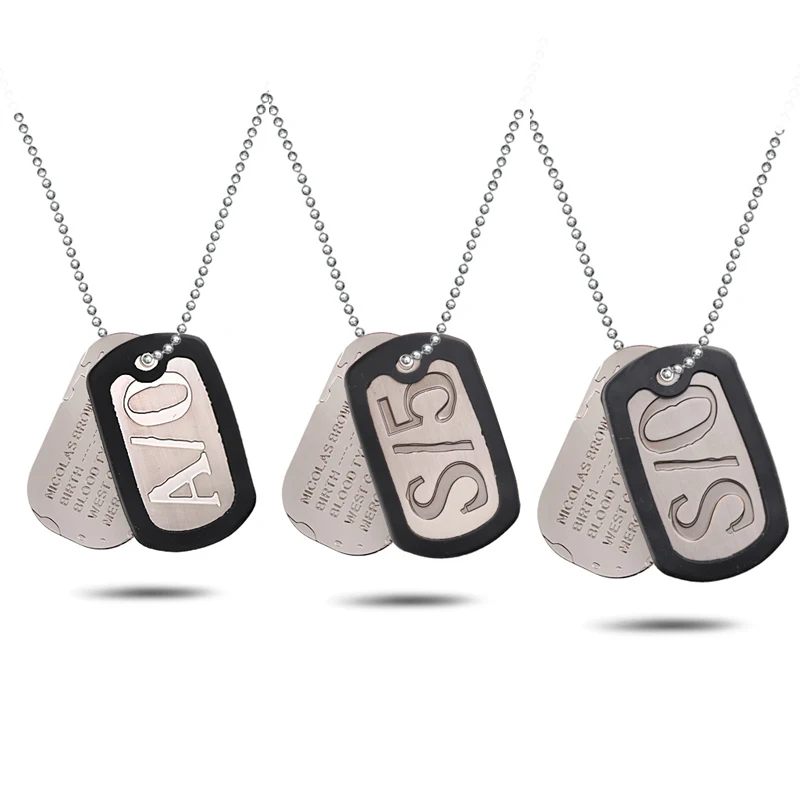 Ожерелье с подвеской в виде собаки Николаса коричневого из нержавеющей стали |