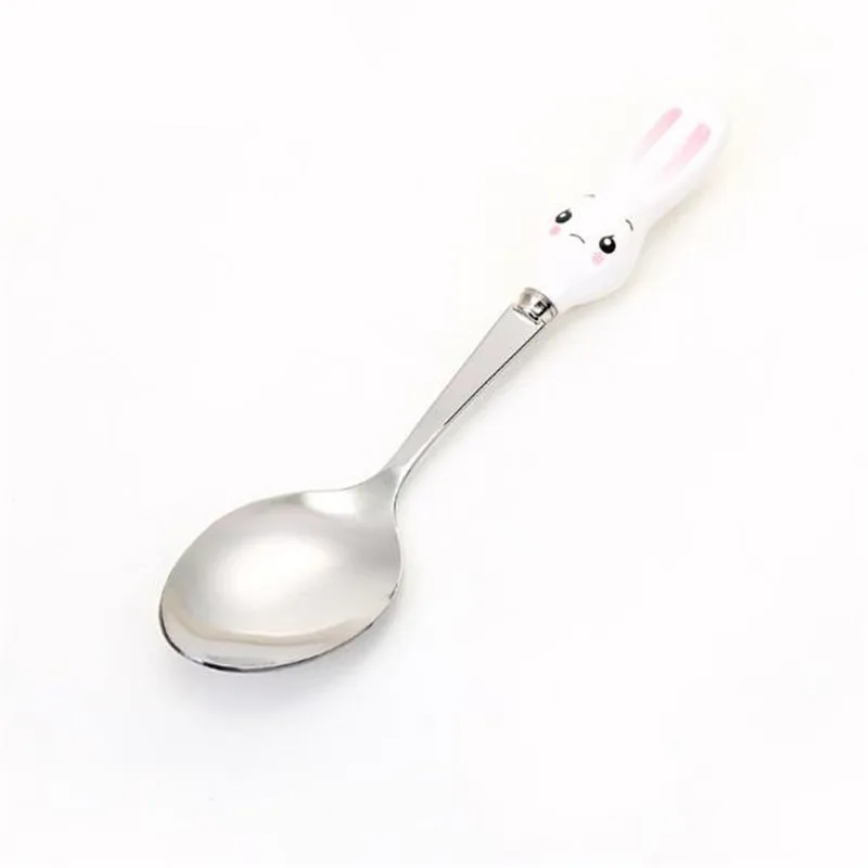 

New High Quality Infant Food Dinnerware Toddler Feeding Tableware Baby Stainless Steel Spoon Cartoon Flatware Useful Utensil