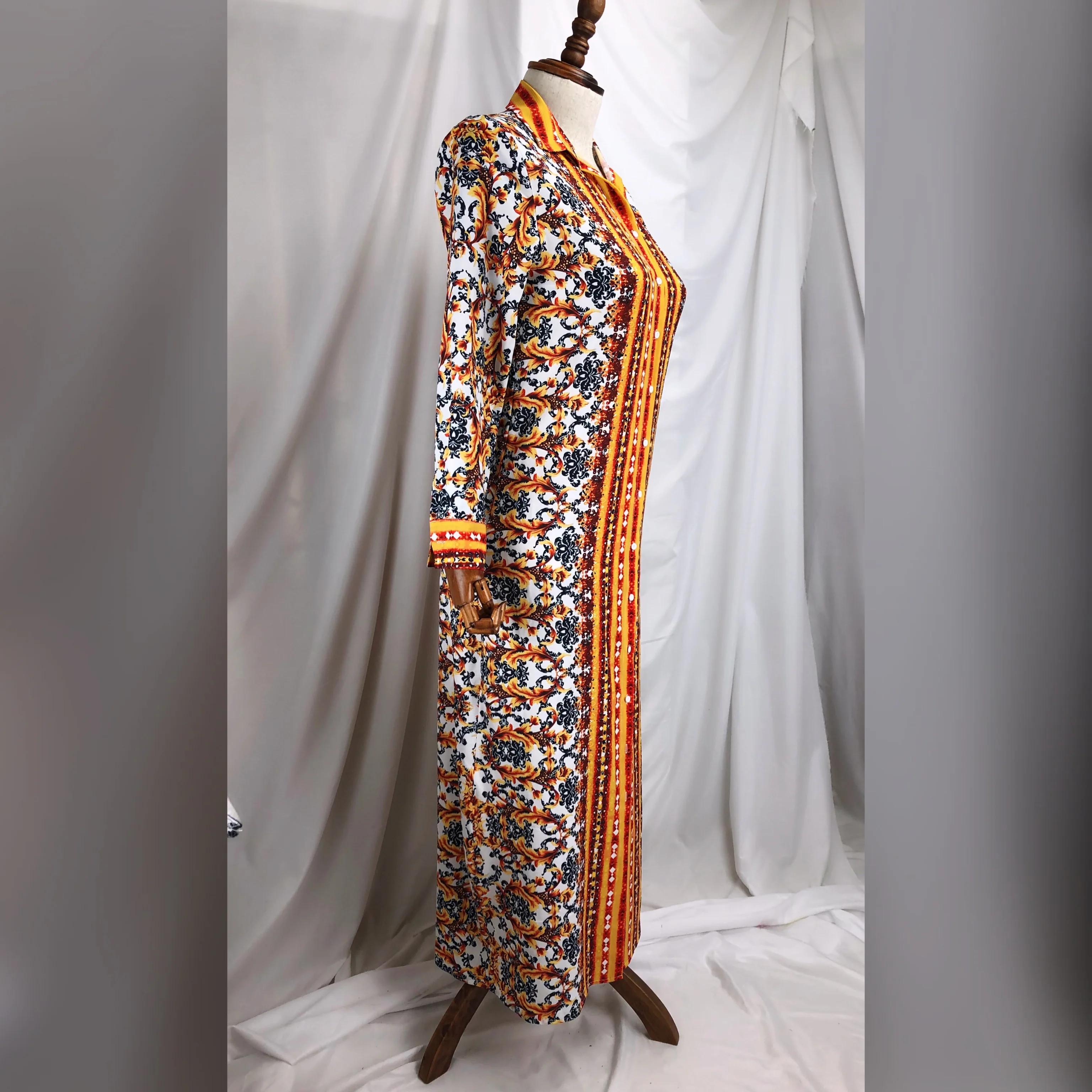 African Dashiki Chiffon Dress for Women - Traditional Loose Long Party Dress with Fashion Shirt Collar image 3
