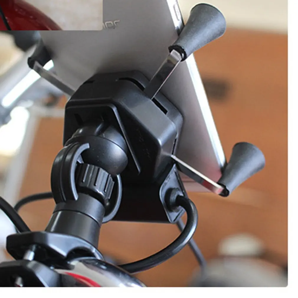 

New Motorcycle Mobile Phone Charger X-Type Bracket Abs Electric Vehicle Navigation Frame Anti-Fall Car Bracket Accessories 1 Set