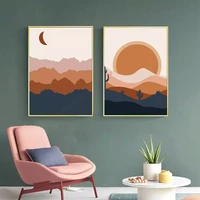 moon sun boho abstract canvas painting home art posters bedroom corridor stickers nordic decoration