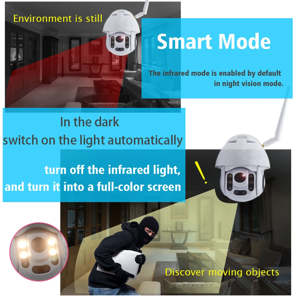 OUERTECH 1080P outdoor Wireless IP Camera Waterproof WIFI 1080P PTZ Camera H.264 APP Control