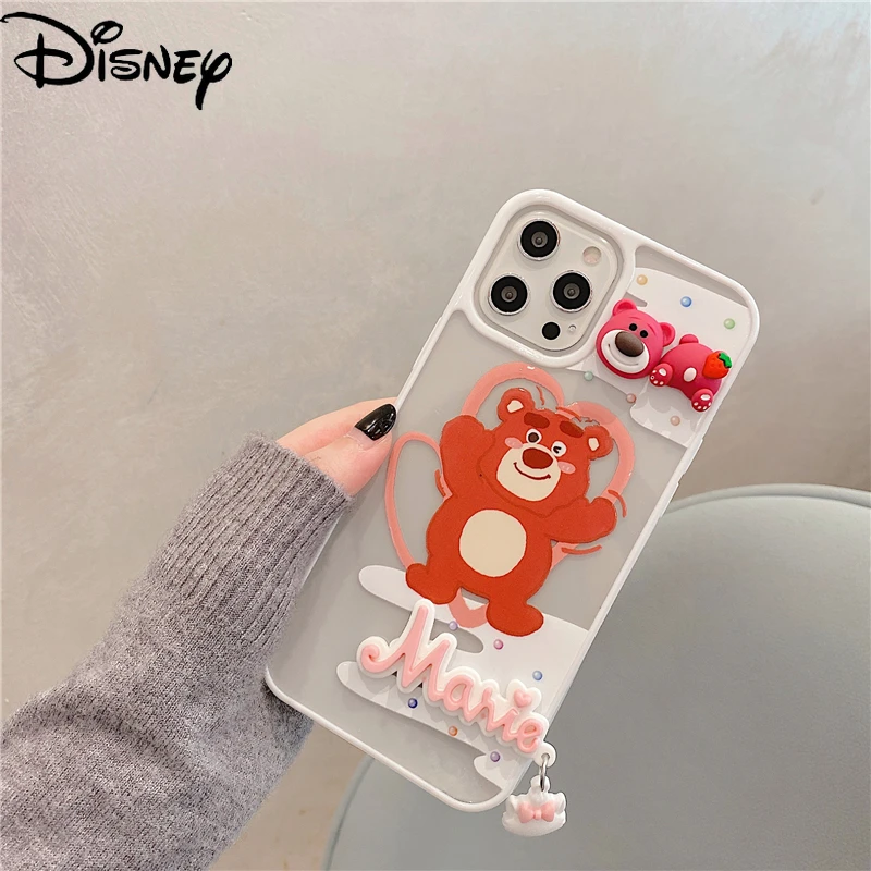 

Disney Three-dimensional Cartoon Strawberry Bear Pooh Girl Phone Case for iPhone7/8P/X/XR/XS/XSMAX/11/12Pro/12mini/11promax/se