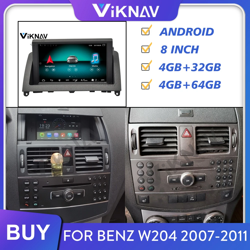 

Автомагнитола 2din для Mecerdes Benz W204 2007 2008 2009 2010 2011, Авторадио, стерео, мультимедийный плеер, магнитофон carplay