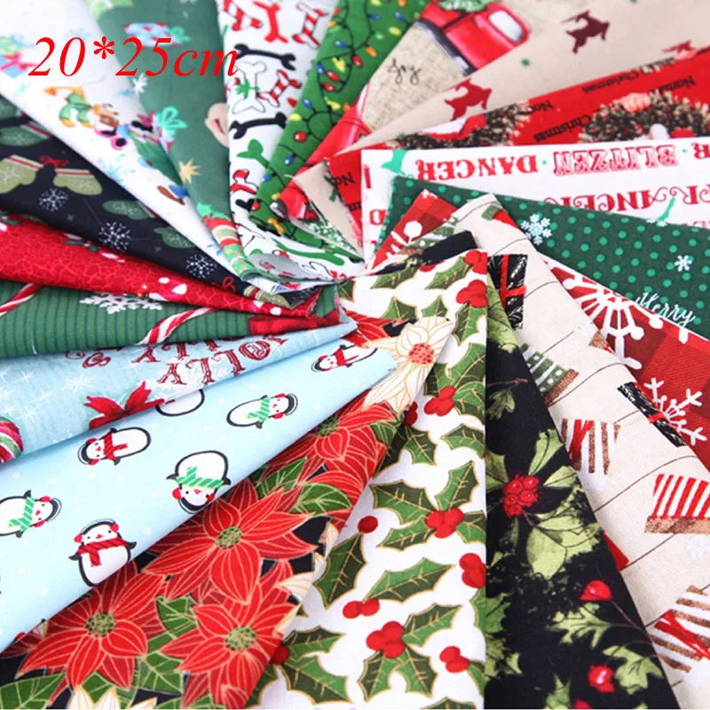 5/10 unids/pack de Navidad DIY tela de algodón paquetes de plaza Patchwork...