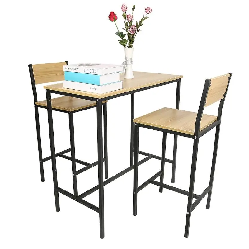 

Современные Простые столовые наборы мебели из 3 дубовых высоких столов и стульев, обеденный стол, набор мебели, кухонный стол