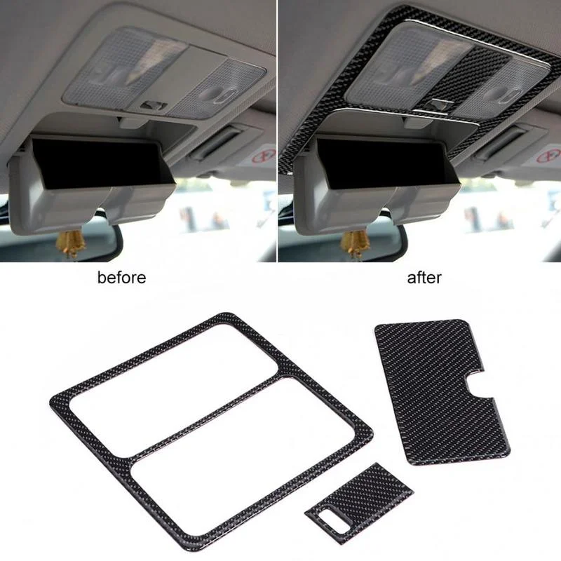 

BOOMBLOCK Carbon Fiber Car Reading Light Panel Cover Trim for Nissan 350Z Hard Roof 2006 2007 2008 2009 Accessories Interior