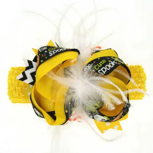 Модная Детская повязка на голову для девочек с перьями в виде цветка волос