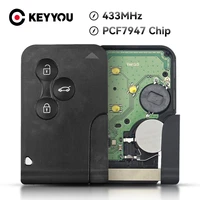 keyyou replacement remote key car key for renault megane scenic laguna koleos clio pcf7952 chip 433mhz 4 buttons