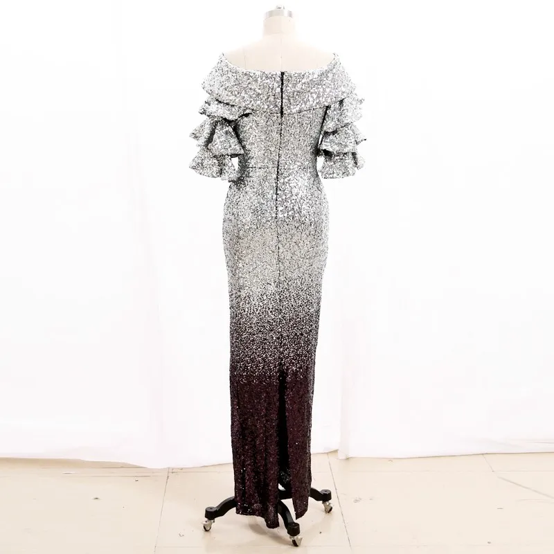 

Stock Clean Mermaid Prom Dresses Long Sequins Sexy Fashion Evening Gown 210219-024