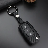 carbon fiber car key case cover for vw polo eos jetta golf passat up caddy for skoda octavia fabia for seat ibiza key ring shell