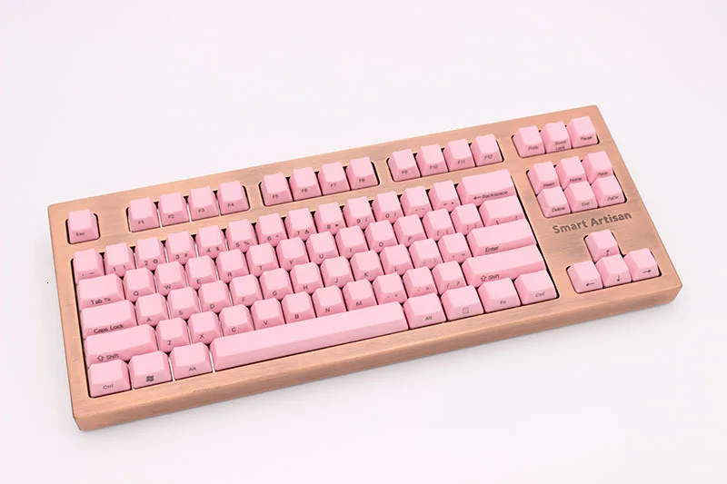 IDOBAO розовая механическая клавиатура 87 ключ OEM Pbt Keycap Ретро лазерная гравировка боковая печать игровая тастатура Cherry Mx Gh60 Dota 2